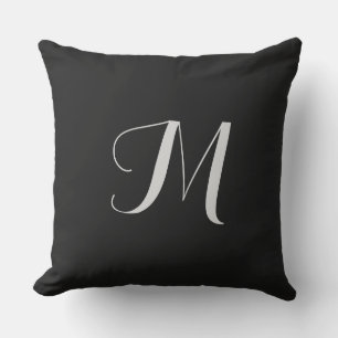 Zwart monogram 20x20 Pillow Buitenkussen