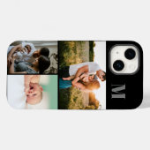 Zwart monogram 3 Fotocollage Case-Mate iPhone Case (Achterkant (horizontaal))