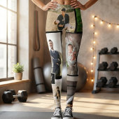 Zwart Monogram & 9-foto aangepaste collage Legging