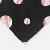 Zwart Monogram Aangepaste Naam Polka Dots Geometri Fleece Deken (Hoek)