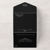 Zwart Monogram Alles in Een Huwelijksuitnodiging All In One Uitnodiging (Buitenkant)