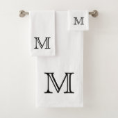 Zwart monogram bad handdoek (Insitu)