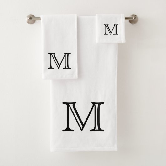 Zwart monogram bad handdoek (Insitu)