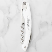 Zwart Monogram Bierwijn Kurkentrekker Flesopener (Voorkant)