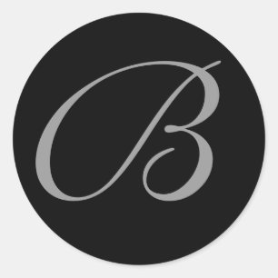  zwart monogram bruiloft envelopel afdichtingen ronde sticker