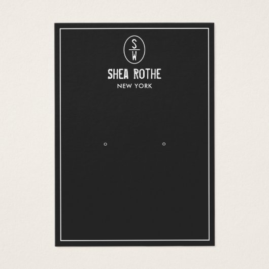 Zwart  monogram dwangbuis visitekaartje (Voorkant)