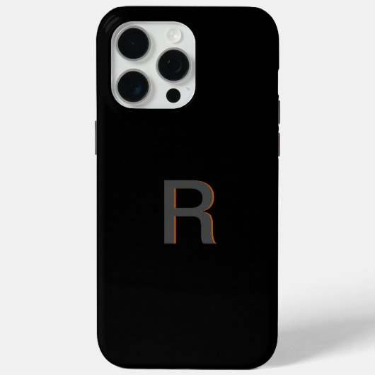 Zwart Monogram Elegant I Case-Mate iPhone Case (Achterkant)