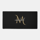 Zwart Monogram gepersonaliseerd Bureaumat (Voorkant)
