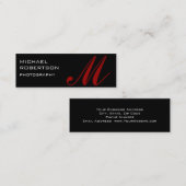 Zwart Monogram Gewoon Fotograaf Visitekaartje (Voorkant / Achterkant)