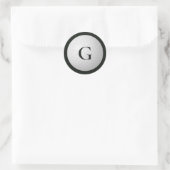 Zwart Monogram Golfbal Ronde Sticker (Tas)