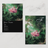 ZWART MONOGRAM, Green Pink Fuchsia Black Visitekaartje (Voorkant / Achterkant)