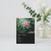 ZWART MONOGRAM, Green Pink Fuchsia Black Visitekaartje (Staand voorkant)