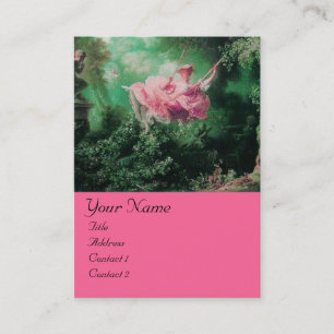 ZWART MONOGRAM, groene roze Fuchsie Visitekaartje