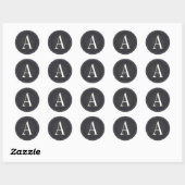 Zwart Monogram Initiaal Bruiloft Sticker (Vel)