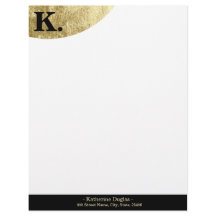 Zwart monogram Initiaal op Gold Foil Luxury