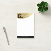 Zwart monogram Initiaal op Gold Foil Luxury Post-it® Notes (Kantoor)