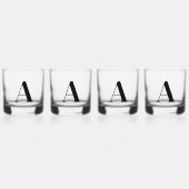 Zwart Monogram Initiaal Whiskey Glass Set Whisky Glas (Voorkant)