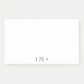 Zwart Monogram Kantoor Post-it® Notes (Voorkant)
