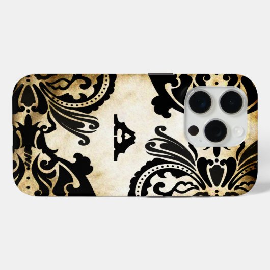 Zwart monogram katoenkern esthetisch Case-Mate iPhone case (Achterkant (horizontaal))