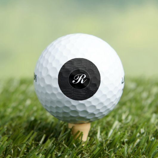 Zwart monogram krokodillenleerprint golfballen (Insitu Shirt)