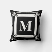 Zwart monogram kussen (Achterkant)