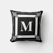 Zwart monogram kussen (Voorkant)