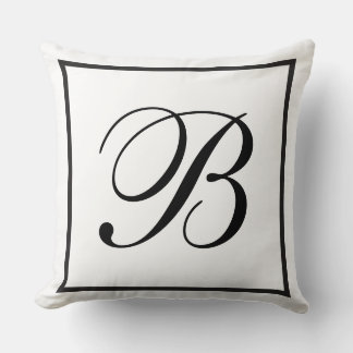 Zwart monogram kussen