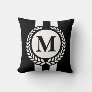 Zwart monogram kussen