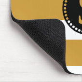 Zwart monogram met goudfolie strips muismat (Hoek)