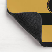 Zwart monogram met goudfolie strips muismat (Hoek)