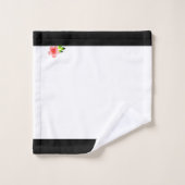 Zwart monogram met roze ventilatorbadhanddoekset bad handdoek (Wasdoekje)