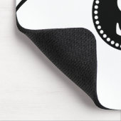 Zwart monogram met witte en zwarte strepen muismat (Hoek)