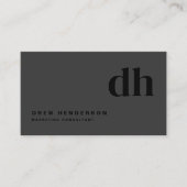 Zwart Monogram Minimalistisch Modern Professioneel Visitekaartje (Voorkant)