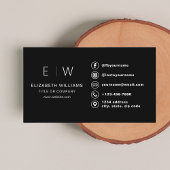 Zwart Monogram Minimalistische Social Media Pictog Visitekaartje