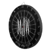 Zwart Monogram Modern Classic Dartbord (Voorkant Rechts)