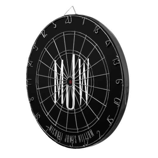 Zwart Monogram Modern Classic Dartbord (Voorkant Rechts)