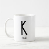 Zwart Monogram Naam Koffie Witte Mok (Links)