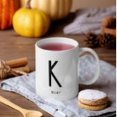 Zwart Monogram Naam Koffie Witte Mok