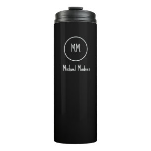 Zwart, Monogram, Naam Thermische Tumbler Thermosbeker
