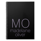 Zwart Monogram Notitieboek Journal Aangepast Initi (Voorkant)