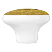 Zwart monogram op gouden achtergrond keramische knop (Zijkant)