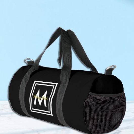 Zwart monogram op maat plunjezak