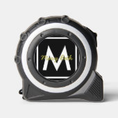 Zwart monogram op maat rolmaat (Voorkant)