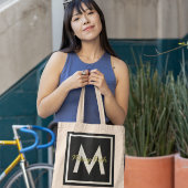 Zwart monogram op maat tote bag