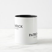 zwart monogram op wit gepersonaliseerd mok (Midden)