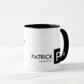 zwart monogram op wit gepersonaliseerd mok (Voorkant rechts)
