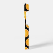 Zwart monogram Oranje moerassnijdsel kool iPhone Hoesje (Linkerkant)