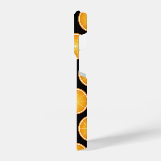 Zwart monogram Oranje moerassnijdsel kool iPhone Hoesje (Linkerkant)