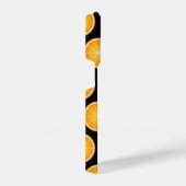 Zwart monogram Oranje moerassnijdsel kool iPhone Hoesje (Rechterkant)