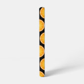 Zwart monogram Oranje moerassnijdsel kool Samsung Galaxy Hoesje (Linkerkant)